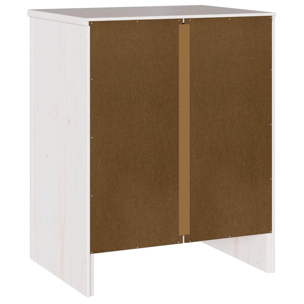 Nachttisch Weiß 45 x 35 x 56 cm Massivholz Kiefer